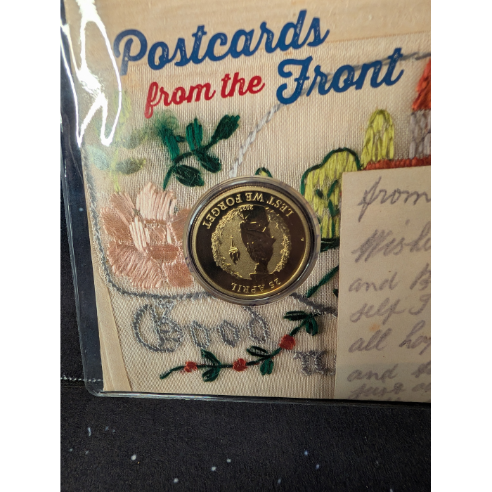 2025 Australian Anzac Day $1 post cards from the front Postal Numismatic Cover