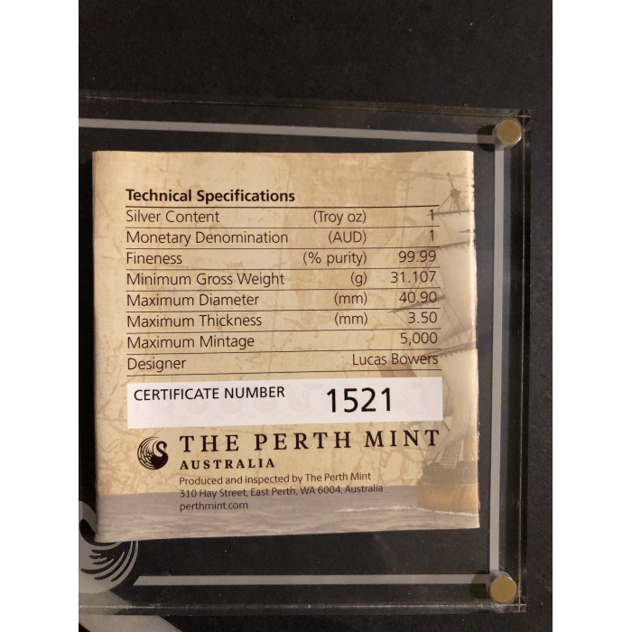 2020 Voyage of Discovery 1 oz $5  Fine Silver Proof boxed Coin