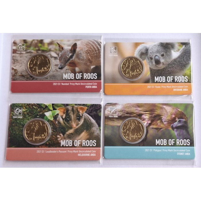 2021 $1 Mob Of Roos ANDA Money Expo carded coin set