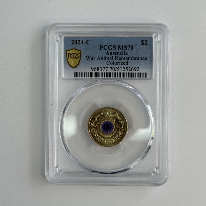 2024-C Mint War Animals Remembrance Purple Poppy $2 PCGS MS70 TOP POP