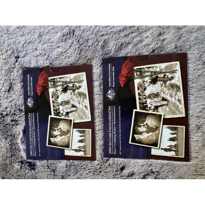 2005 RAM 60th Anniversary end of WW2 6 coin Uncirculated Mint year set 