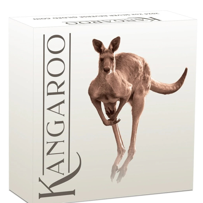 2024 Australian Kangaroo 2oz Silver Proof Reverse Gilded Coin