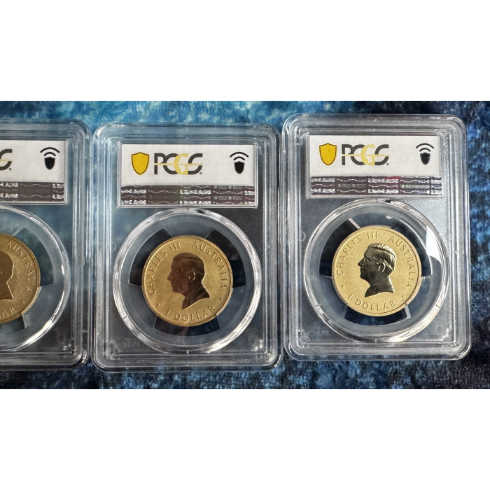 2024 $1 Kalkadoon + 2025 $1 Green Emu  $1 Black Cockatoo $1 Blue River ALL MS69