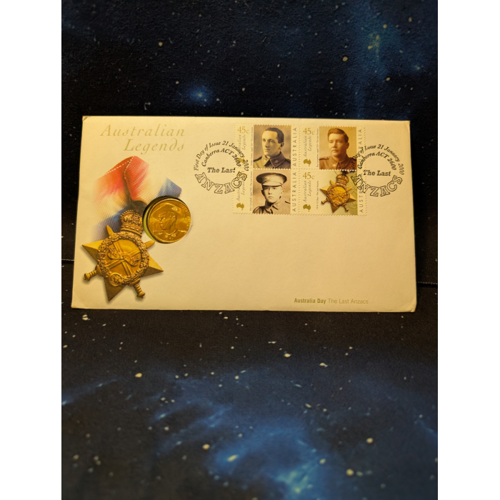 2000 $1 PNC " Australian Legends " The Last ANZACS - Postmark 21 Jan 2000