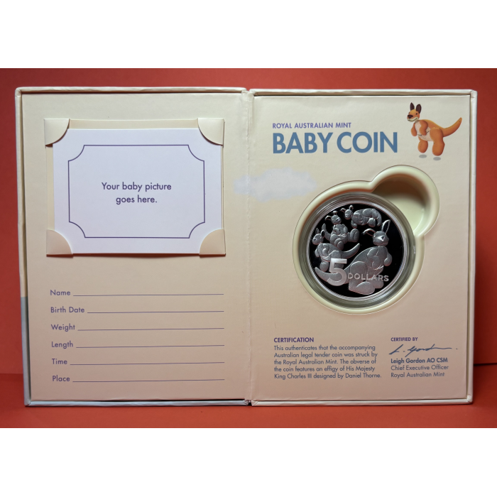 2024 RAM $5 1 oz Fine SILVER PROOF Coin Plush Toy Kangaroo