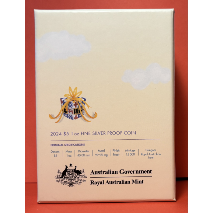 2024 RAM $5 1 oz Fine SILVER PROOF Coin Plush Toy Kangaroo