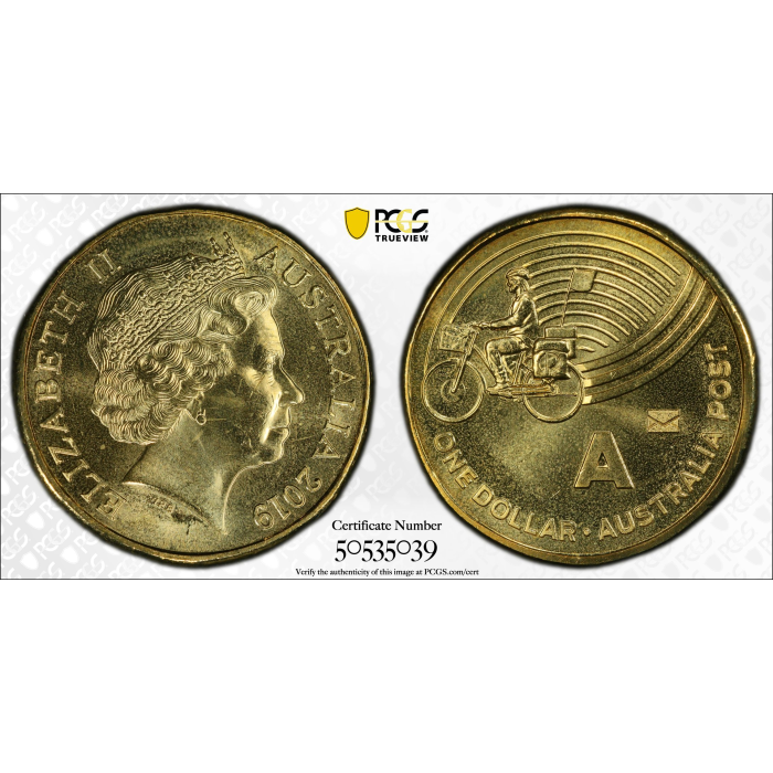 2019  $1  GACH A- Australia Post Envelope Privy  PCGS MS66
