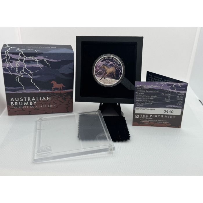 2024 Australia Perth Mint, Australian Brumby 1 oz Silver Coloured Coin