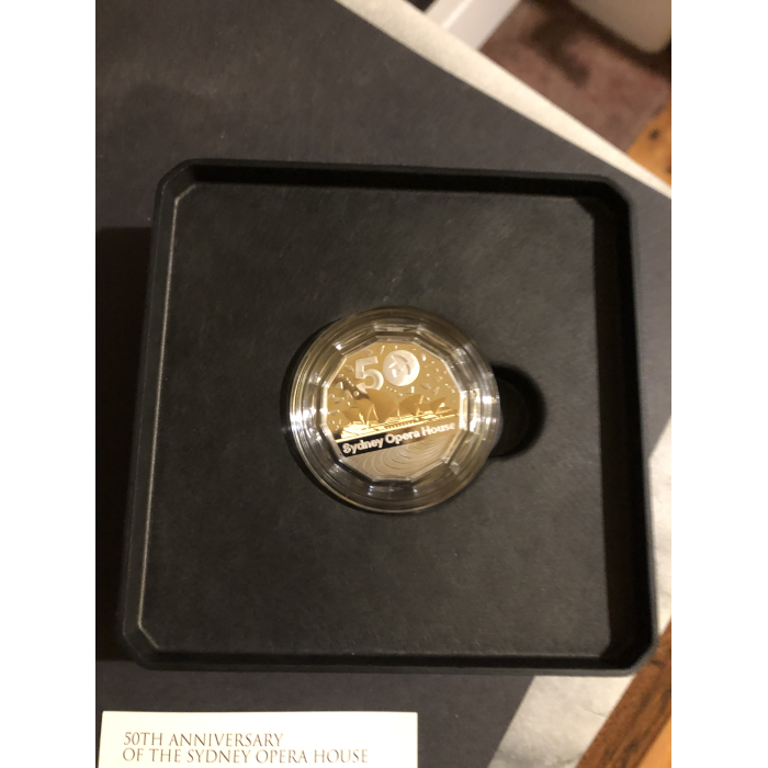 2023 50th Anniversary of the Opera House 50c selectively gold plated Silver coin