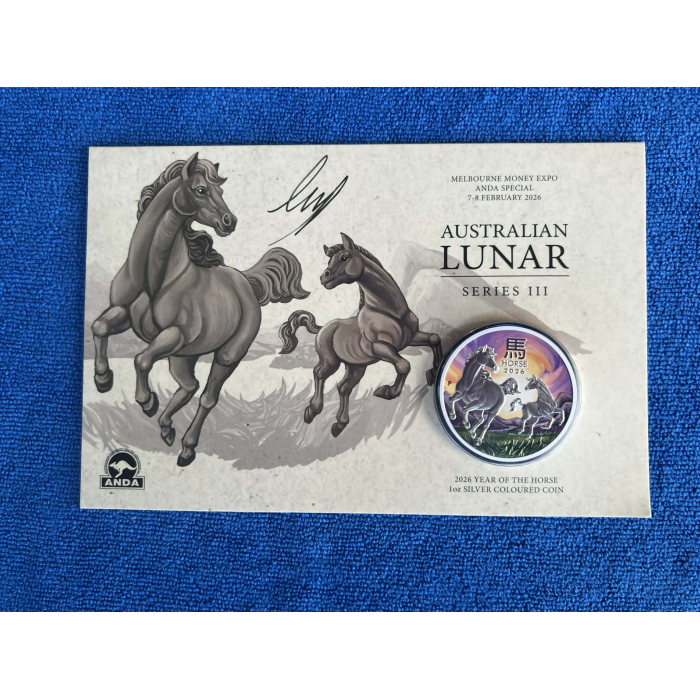 2026 Year of Horse 1oz Silver ANDA Expo Coin - Signed by Ing Ing Jong