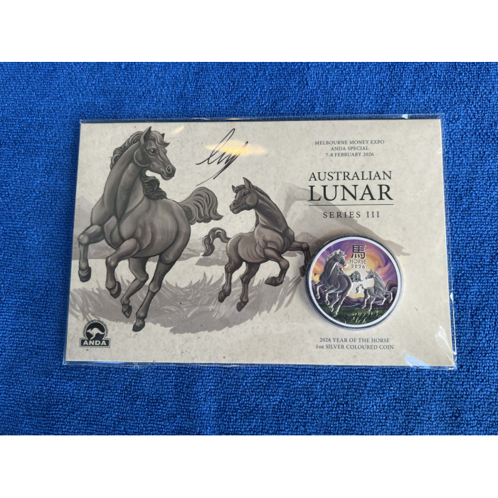 2026 Year of Horse 1oz Silver ANDA Expo Coin - Signed by Ing Ing Jong