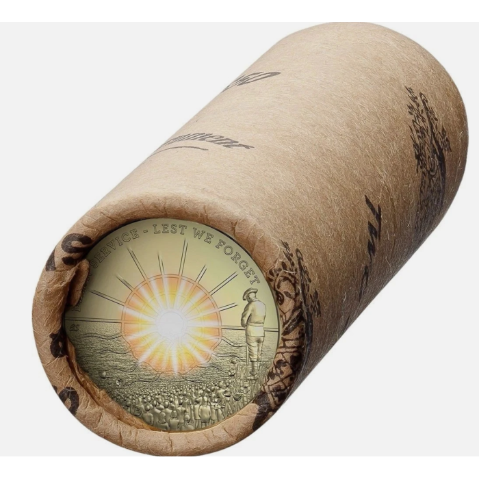 2026 $2 DAWN SERVICE LEST WE FORGET PREMIUM ROLL IN TUBE