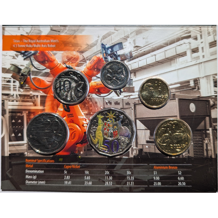 2012 RAM Uncirculated Six Coin Mint Set incl.  Hyper-Metallic Coloured 50c Coin