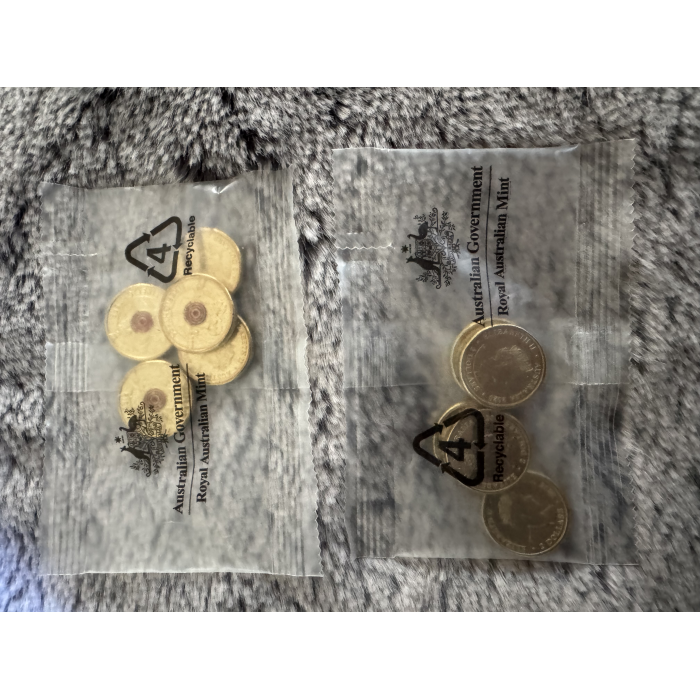 2020 RAM $2 Uncirculated Firefighters coloured coin bag of 5 coins  