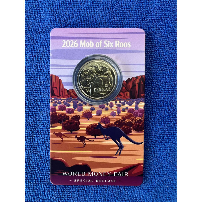 2026 $1 Mob of Six Roos Brandenburg Gate Privy RAM Carded Coin (Only 5000 exist)