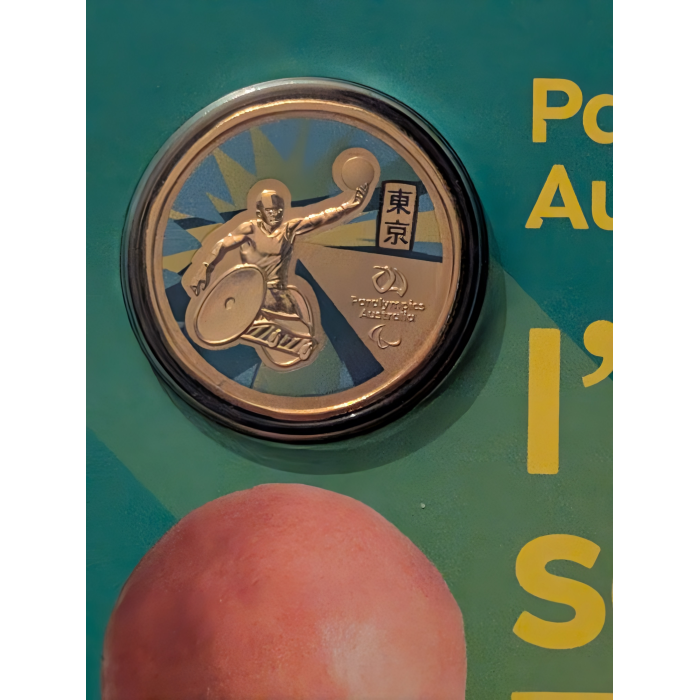 2020 Coloured Frosted $1 TOKYO PARALYMPICS UNC COIN ON CARD