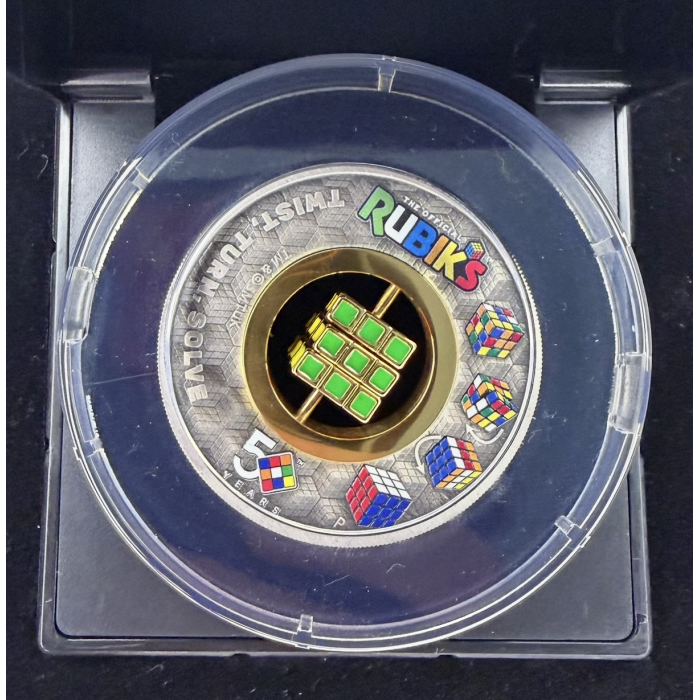 2023 $5 Rubik’s Cube Puzzle Coin – Twisty Turn “Twist to Transform” Moving Coin