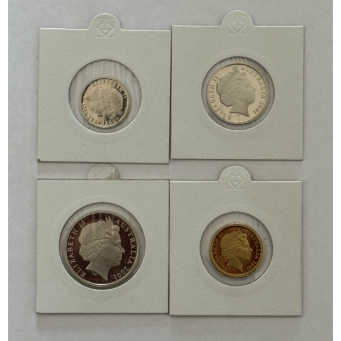 2001 Proof Coins - 5c, 10c, 20c & $2