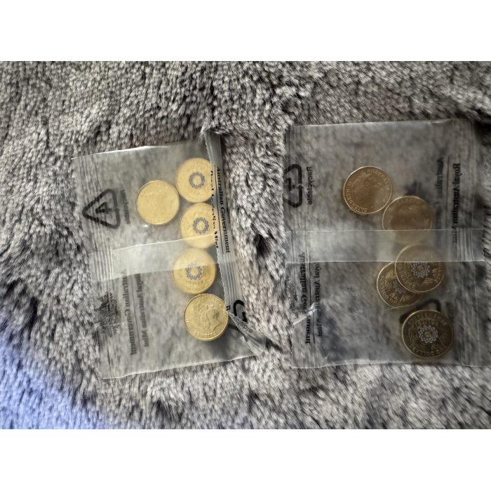 2019 RAM Uncirculated $2 Police Rememberance coloured coin bag of 5 coins 