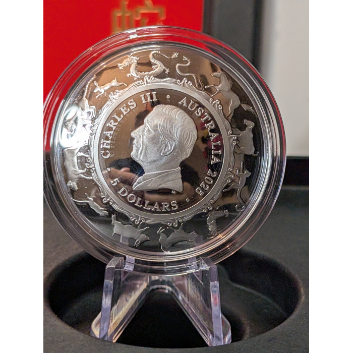 2025 Lunar Series - year of the Snake $5 1oz fine silver proof domed coin