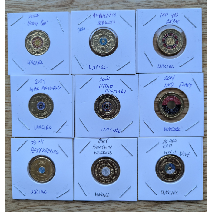 9 x Uncirculated $2 Coin