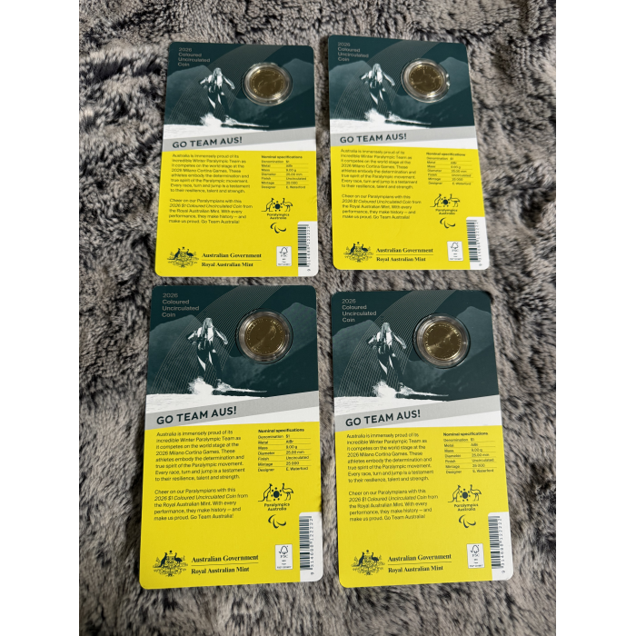 2026 Australian Winter Paralympic $1 coloured uncirculated coin 