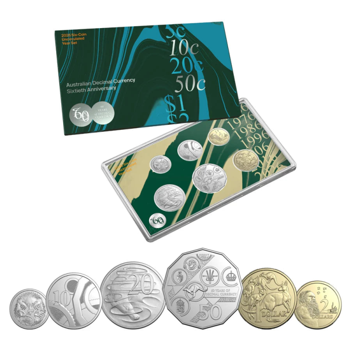 2026 Australia Uncirculated 6-Coin Year Set – 60th Anniversary of Decimal Currency