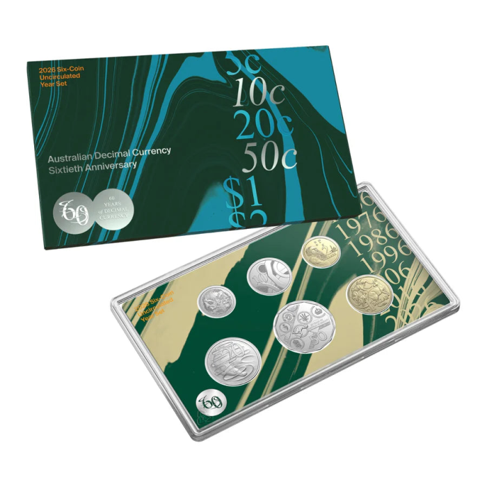 2026 Australia Uncirculated 6-Coin Year Set – 60th Anniversary of Decimal Currency