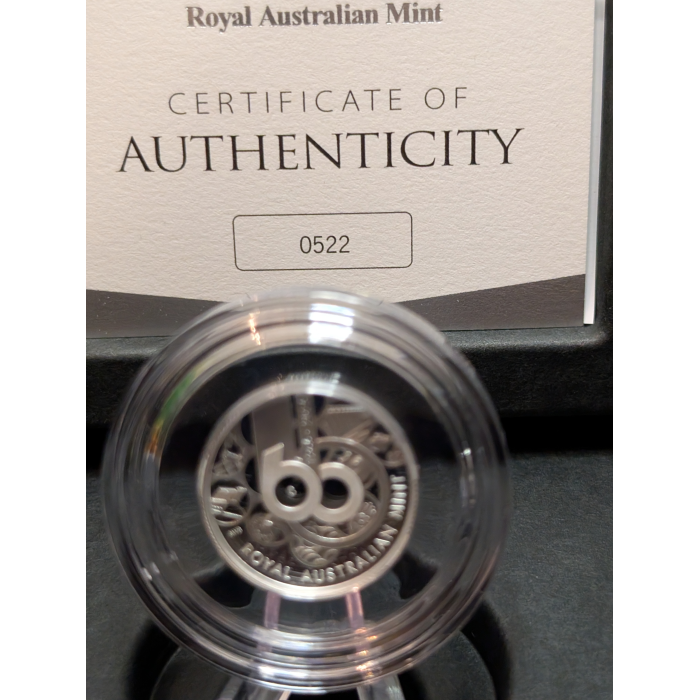 2025 $1 'C' Mintmark 60th of the Royal Australian Mint Silver Proof Coin RAM