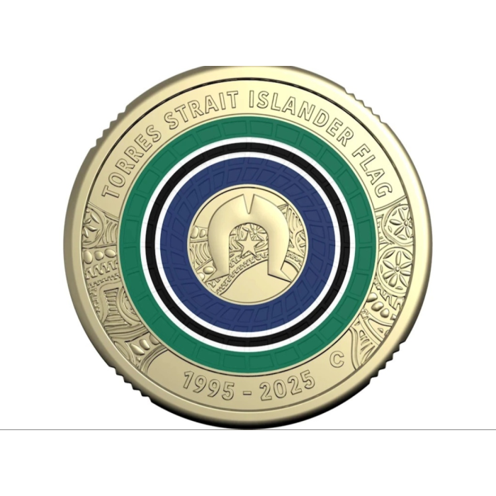 2025  $2  C MINT 30th ANNIVERSARY OF TORRES STRAIT ISLANDER FLAG  CARDED COIN