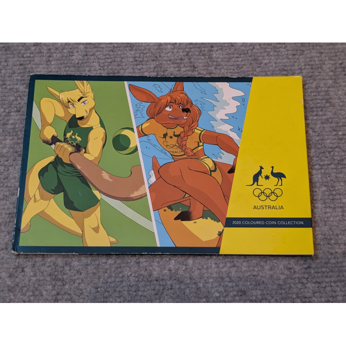 2020 Australian Olympic Team $2 Collection Set of 5 $2 coloured UNC Coins