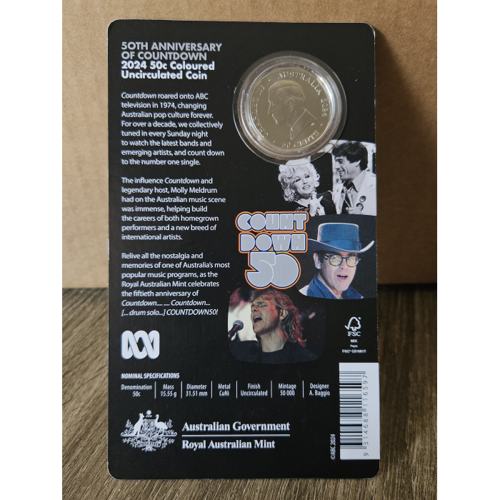 2024 Countdown 50c on card 