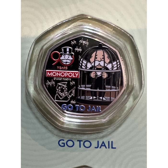 Go to Jail Monopoly fifty cent coin
