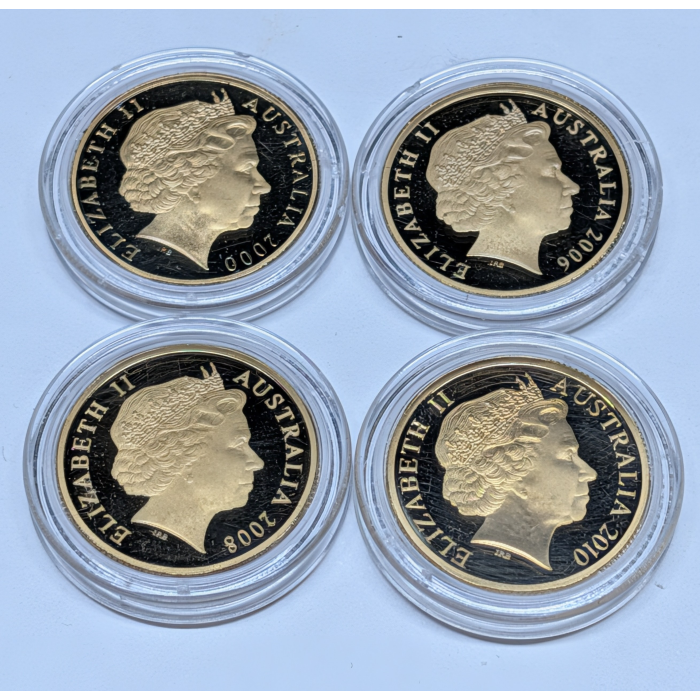 2000 to 2010 (Four) $1 Mob of Roos Proof Coin Bundle