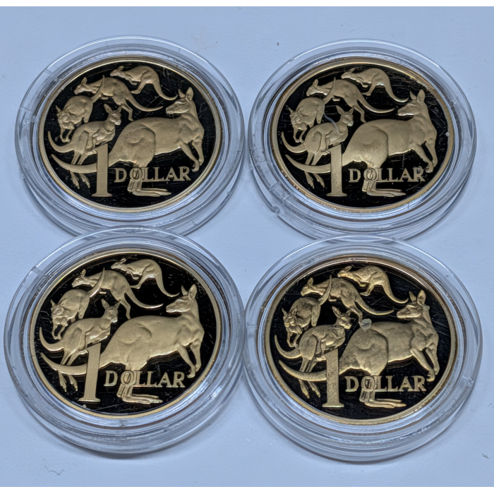 2000 to 2010 (Four) $1 Mob of Roos Proof Coin Bundle