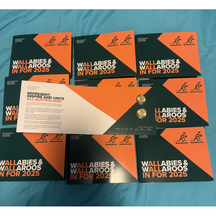 WALLABIES & WALLAROOS IN FOR 2025 carded coin set