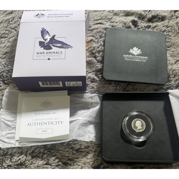 2024 RAM War Animals $2 ‘C’ mintmark coloured Fine Silver Proof coin 