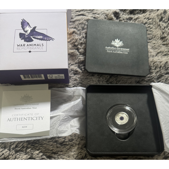 2024 RAM War Animals $2 ‘C’ mintmark coloured Fine Silver Proof coin 