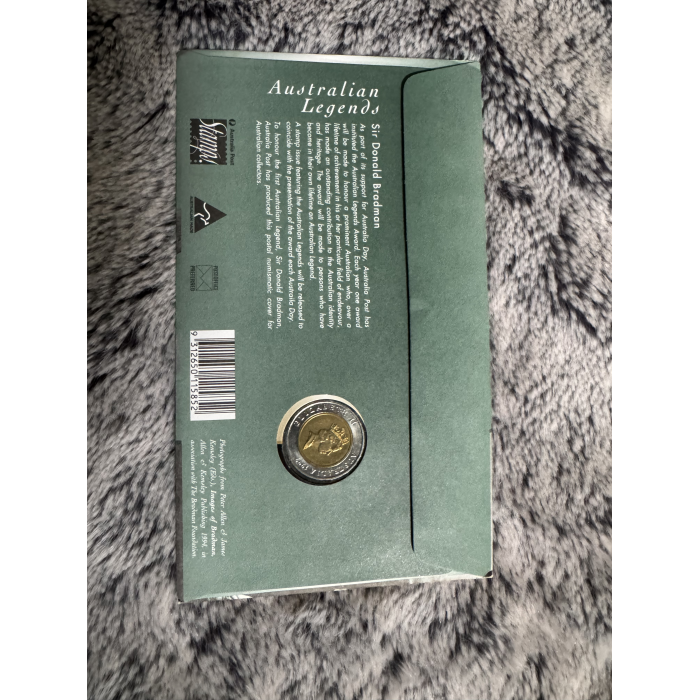 1997 PNC 1st Day issue Don Bradman $5 coin and 2 x 45c stamps 