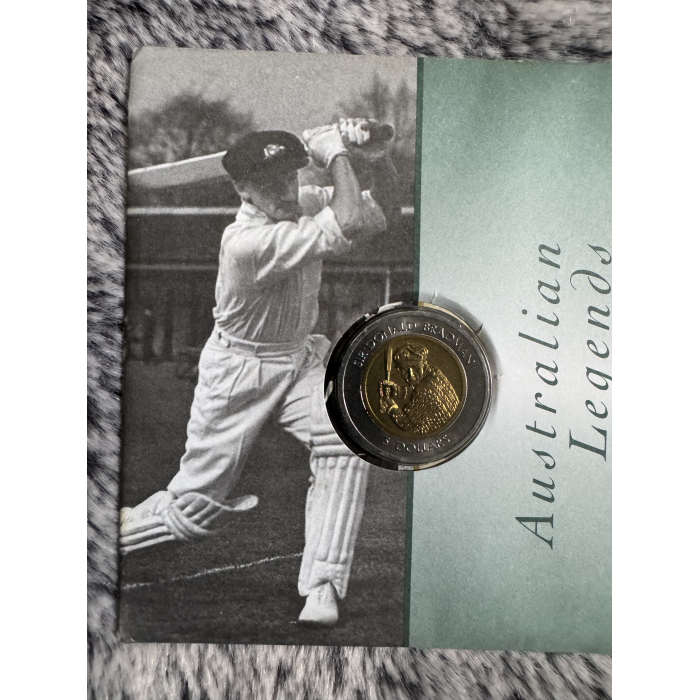 1997 PNC 1st Day issue Don Bradman $5 coin and 2 x 45c stamps 