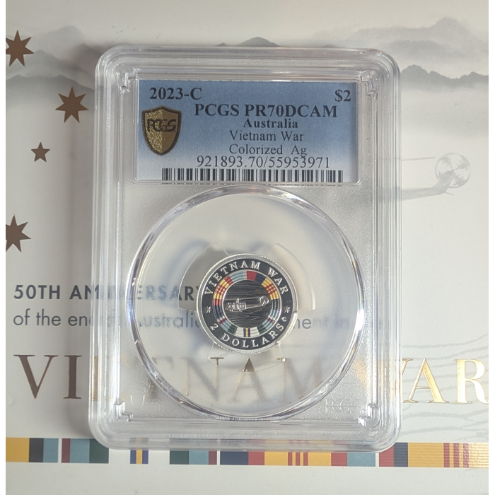 2023-C Two Dollar $2 Vietnam War Silver C Mint Mark Coin PCGS PR70DCAM