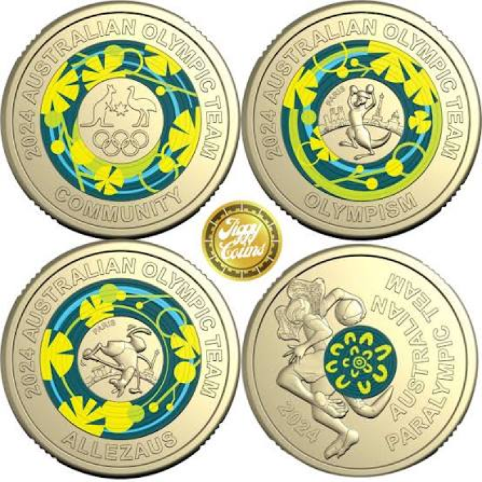 4x 2$ Paris Olympic Coins - CIRCULATED SET