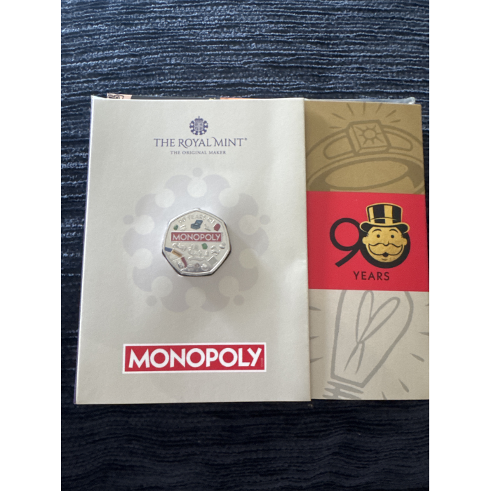 2025 “Monopoly” 50c Brilliant Coloured Pop up Carded Coin