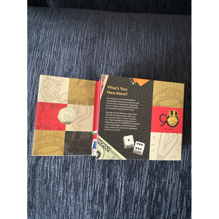 2025 “Monopoly” 50c Brilliant Coloured Pop up Carded Coin