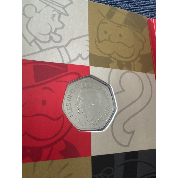 2025 “Monopoly” 50c Brilliant Coloured Pop up Carded Coin