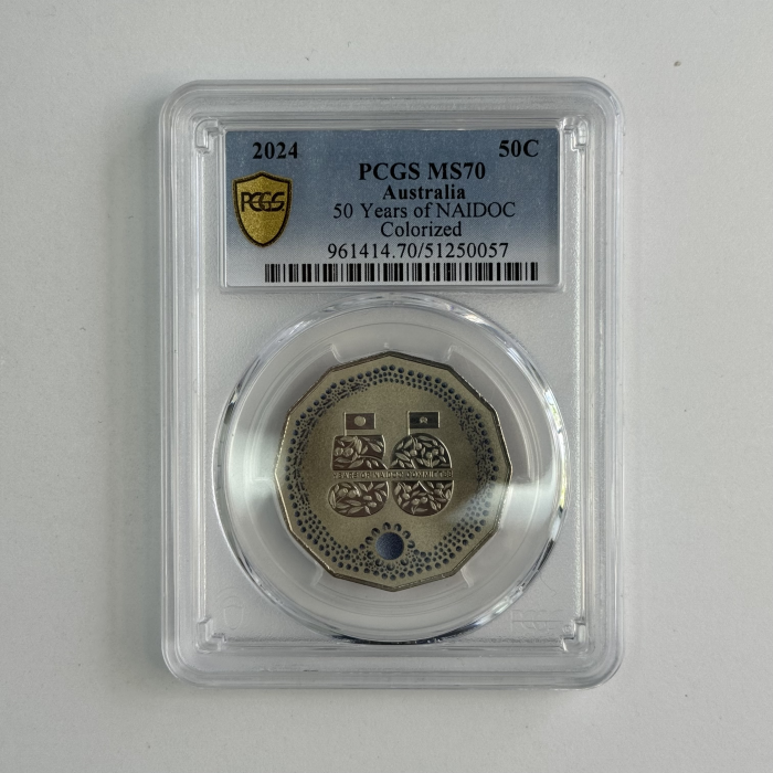 2024 Australia 50 Years of NAIDOC Colorized 50c PCGS MS70