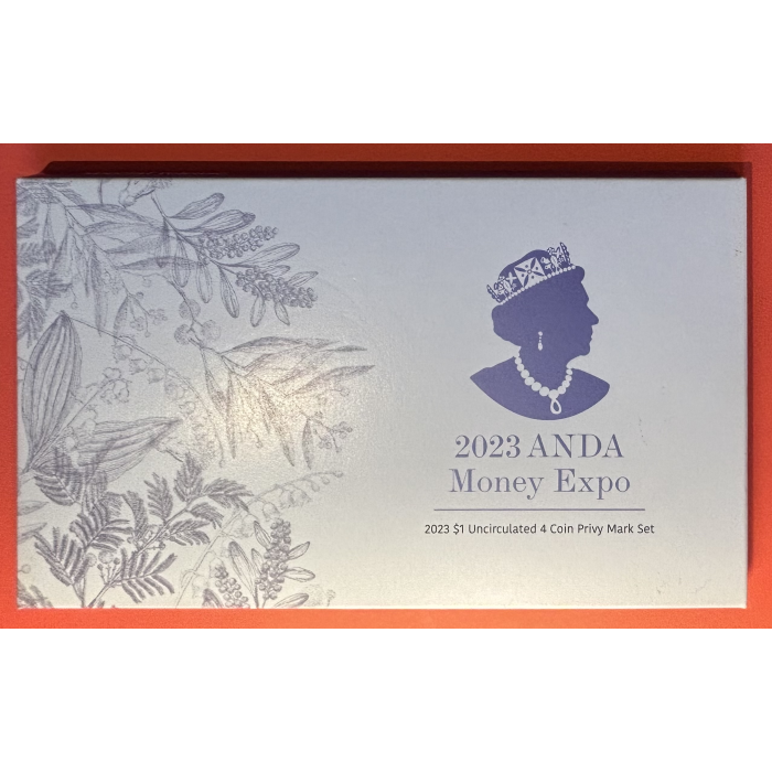 2023 ANDA Mony Expo $1 UNC 4 Coin Privy Mark Set