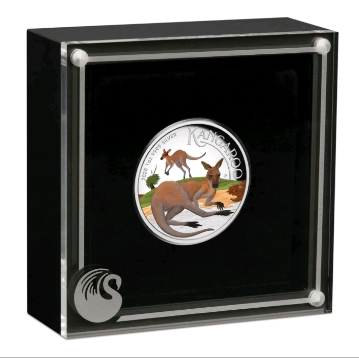 2025 Australian Kangaroo 1oz Silver Proof Coloured High Relief Coin