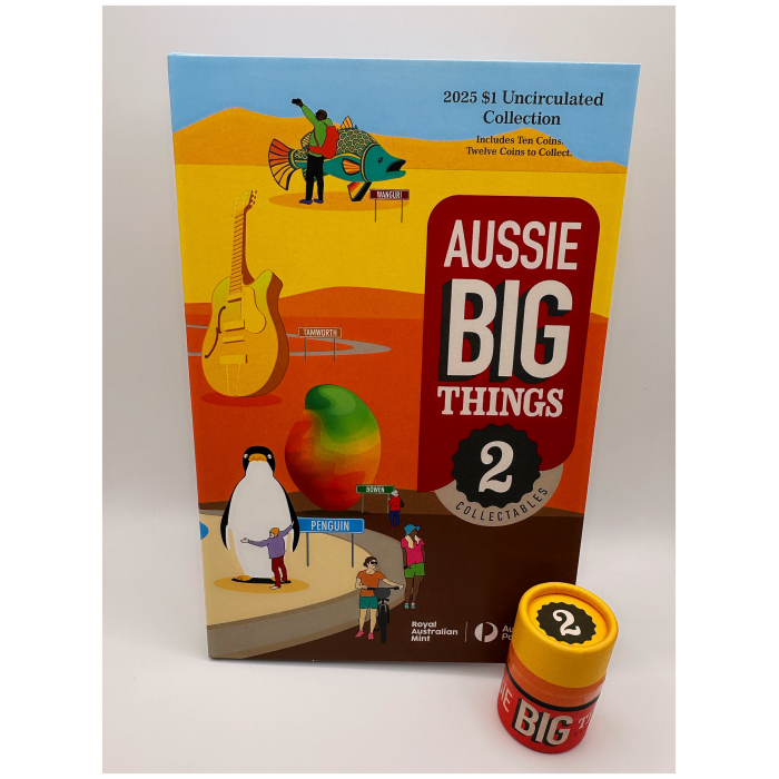 2025 Aussie Big Things 2 – 10x UNC $1 Coin Folder & Coin Tube - Unopened