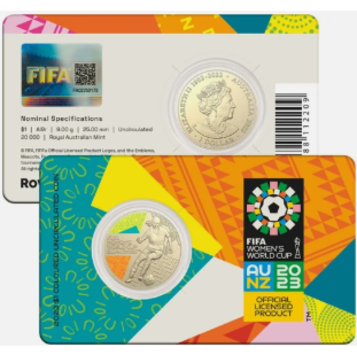 2023  $1  FIFA WOMENS WORLD CUP CARDED COIN